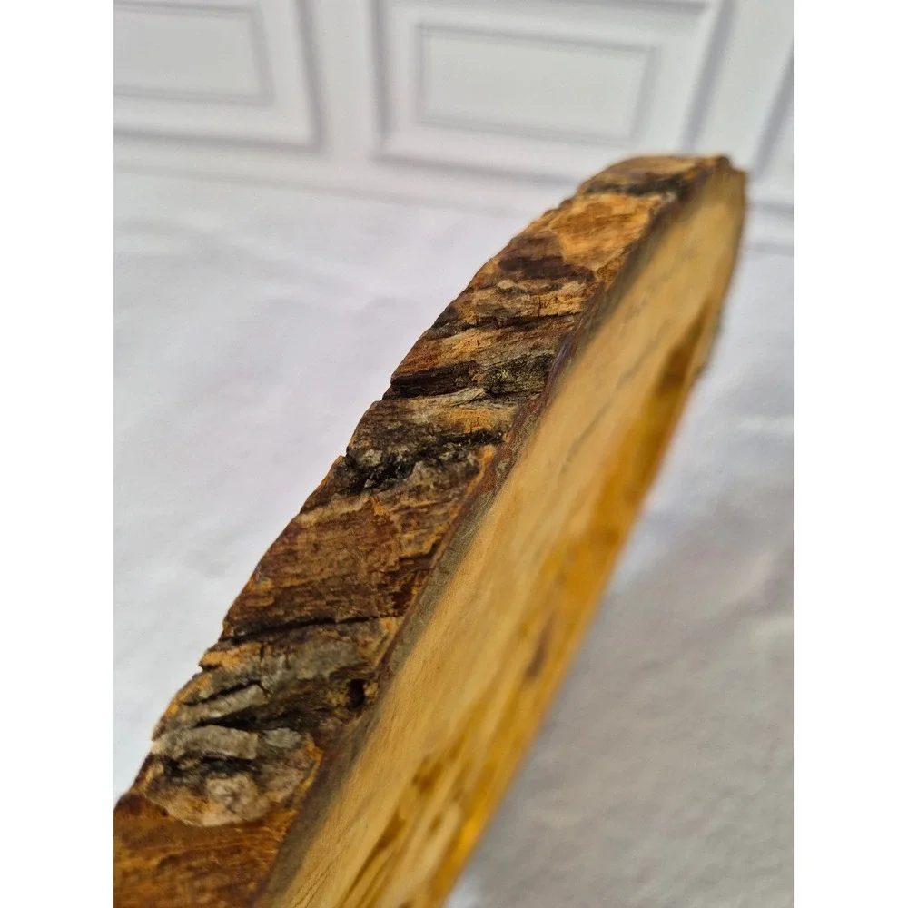 Jesus Wood Slice Scroll Saw Art Live Edge Plaque 2002 Handcarved 3D Effect